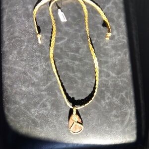 Elegant Gold and Brown Pendant Necklace